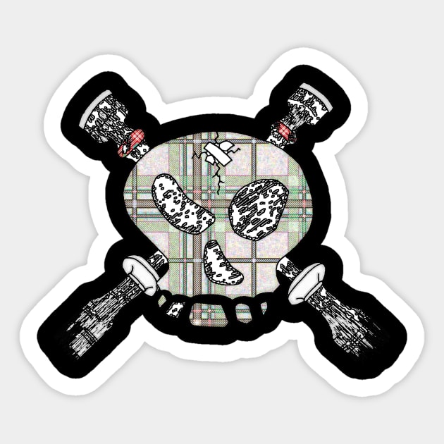 Skull & Cross-Drones Faded Sticker by Lonely_Busker89